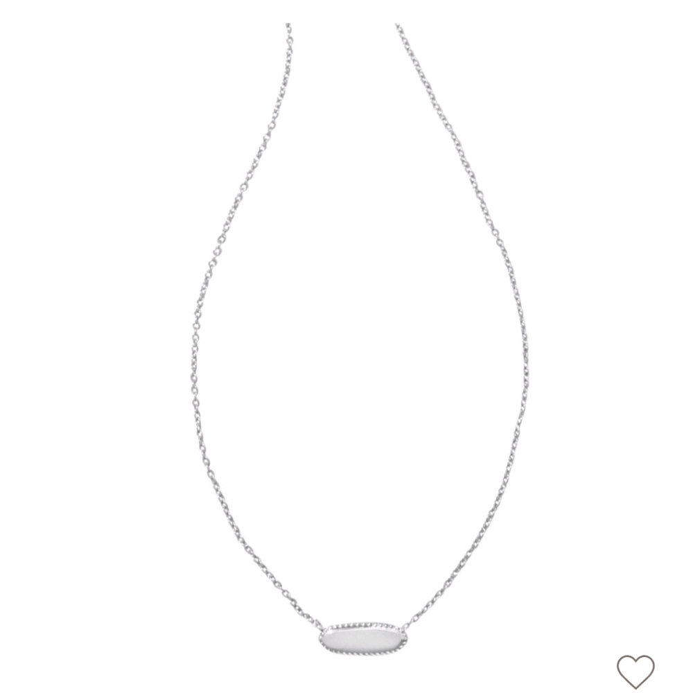 New! Kendra Scott Jaimee metal rhodium over brass Pendant necklace SILVER